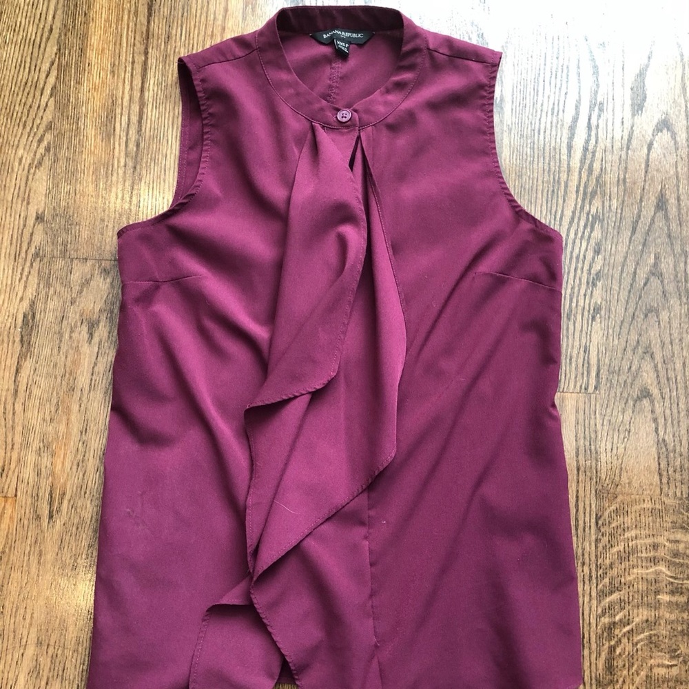 Burgundy sleeveless blouse